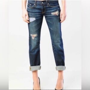 AG Tomboy Distressed Jean with Decorative Patches
